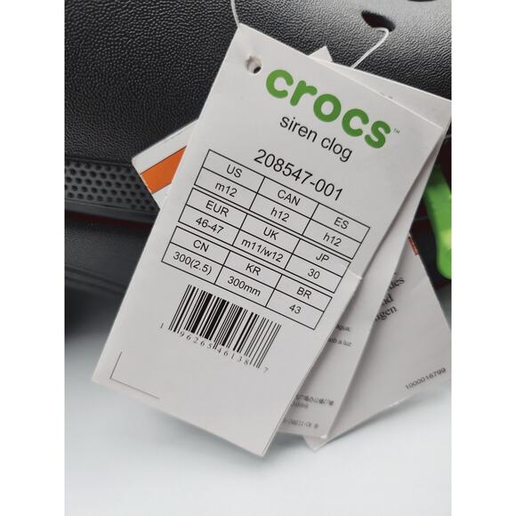 Crocs NEW Siren Clogs Mens 12 Black 208574-001 With Tags
